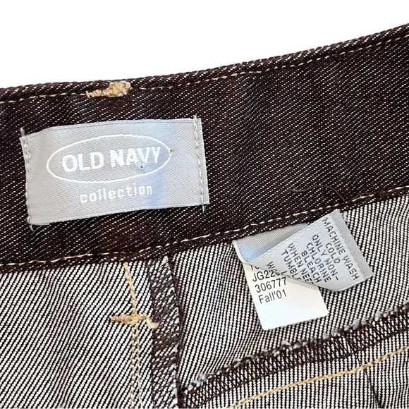 Vintage 2001 Y2K Old Navy Chocolate Brown Denim Pants 10 - Picture 3 of 12